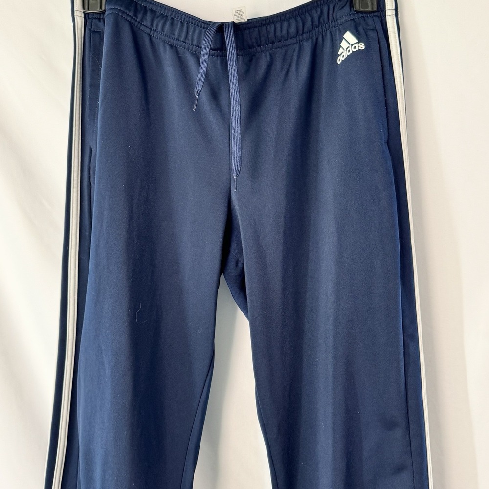 Adidas Sweatpants Men‎ L Navy Blue Jogger Track Stripes Stretch Pockets Athletic - Picture 2 of 9
